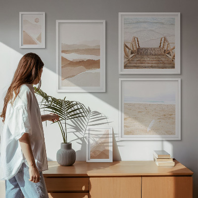 Bilderset fürs sofa Minimalistische Strände und Berge