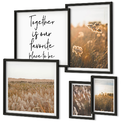 Modernes wandbilder-set Naturlandschaften, Blumen, Sprüche