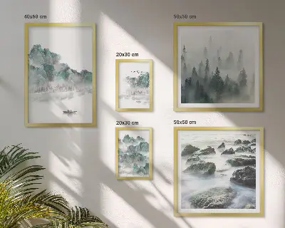 Bildergalerie-Set für die Wand mit friedlichen Landschaftsmotiven von Wasser