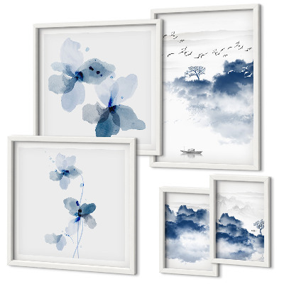 Modernes wandbilder-set Landschaften, Blumen, Wasser, Frieden