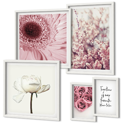 Modernes wandbilder-set Florale romantische Akzente