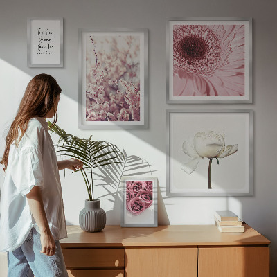 Modernes wandbilder-set Florale romantische Akzente