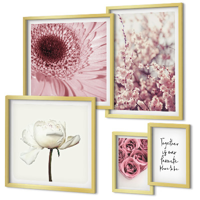 Modernes wandbilder-set Florale romantische Akzente