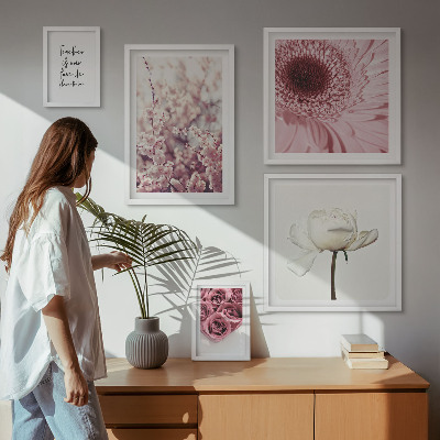 Modernes wandbilder-set Florale romantische Akzente