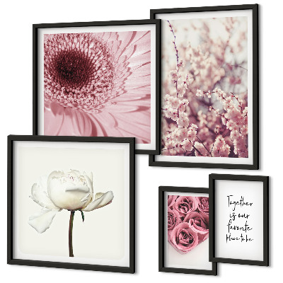 Modernes wandbilder-set Florale romantische Akzente