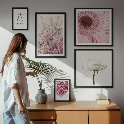 Modernes wandbilder-set Florale romantische Akzente