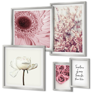 Modernes wandbilder-set Florale romantische Akzente