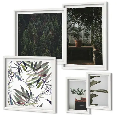 Bildergalerie-Set für die Wand mit Pflanzenmotiven grüner Oasen