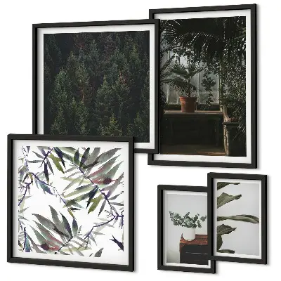 Bildergalerie-Set für die Wand mit Pflanzenmotiven grüner Oasen