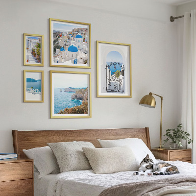 Bildergalerie-set für die wand Häuser am blauen Meer von Santorin
