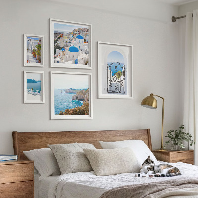 Bildergalerie-set für die wand Häuser am blauen Meer von Santorin