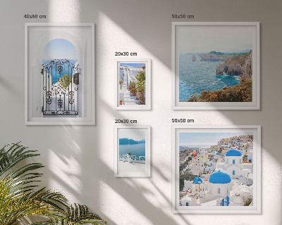 Bildergalerie-set für die wand Häuser am blauen Meer von Santorin