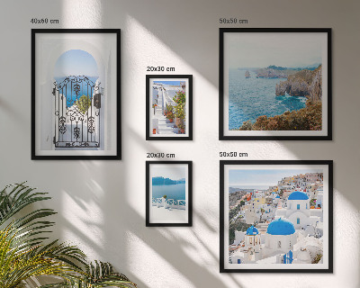Bildergalerie-set für die wand Häuser am blauen Meer von Santorin