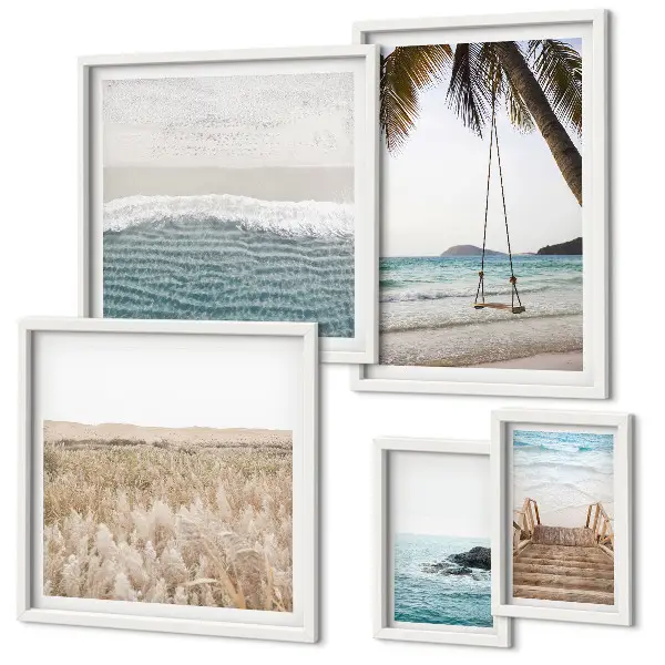 Modernes Wandbilder-Set mit entspannendem Meerblick