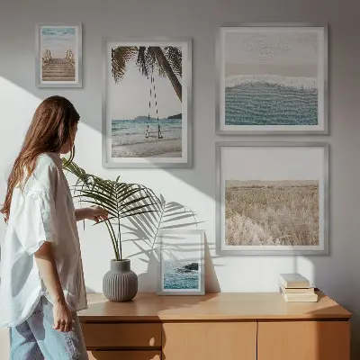 Modernes Wandbilder-Set mit entspannendem Meerblick
