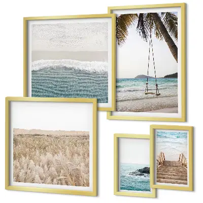Modernes Wandbilder-Set mit entspannendem Meerblick