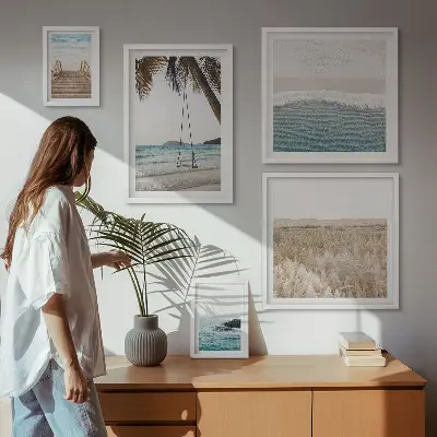 Modernes Wandbilder-Set mit entspannendem Meerblick