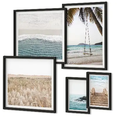 Modernes Wandbilder-Set mit entspannendem Meerblick