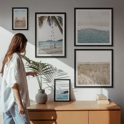 Modernes Wandbilder-Set mit entspannendem Meerblick