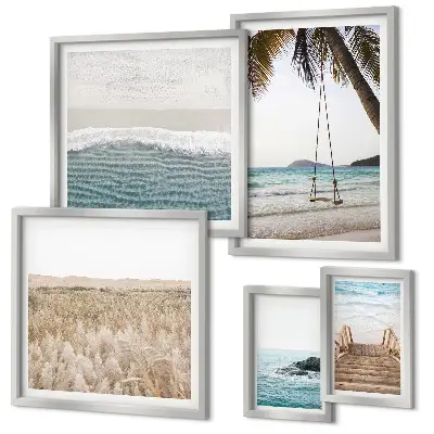 Modernes Wandbilder-Set mit entspannendem Meerblick