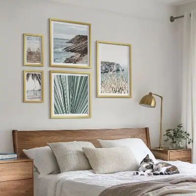 Bilderset für das Sofa mit Tropenstrand-Motiv