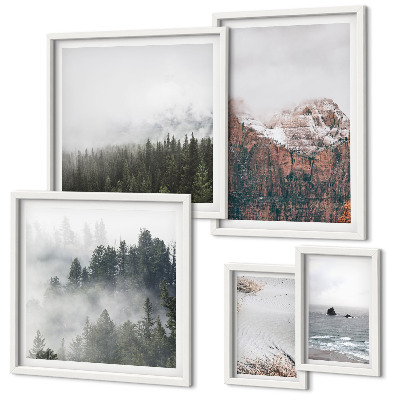 Bildergalerie-set für die wand Landschaften, Berge, Wälder, Wolken