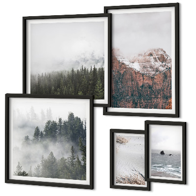 Bildergalerie-set für die wand Landschaften, Berge, Wälder, Wolken