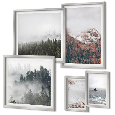 Bildergalerie-set für die wand Landschaften, Berge, Wälder, Wolken