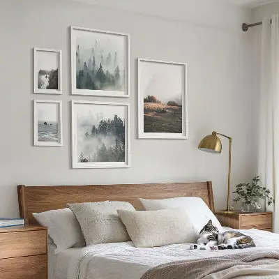 Bilderset fürs Sofa mit natürlichen Berg- und Meerblicken