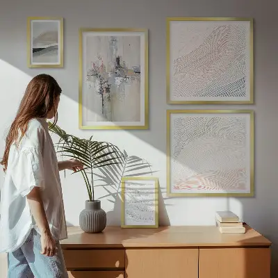 Bildergalerieset für die Wand abstrakte Kompositionen in verschiedenen Schattierungen