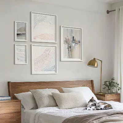 Bildergalerieset für die Wand abstrakte Kompositionen in verschiedenen Schattierungen