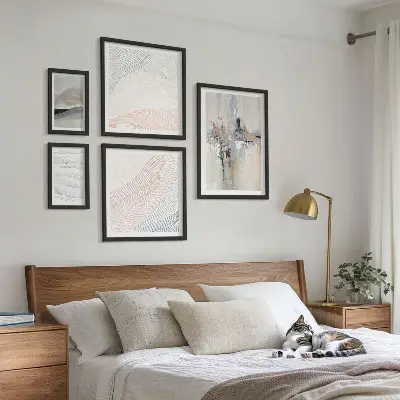 Bildergalerieset für die Wand abstrakte Kompositionen in verschiedenen Schattierungen