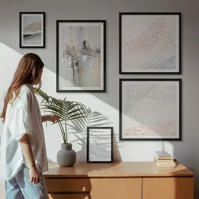 Bildergalerieset für die Wand abstrakte Kompositionen in verschiedenen Schattierungen