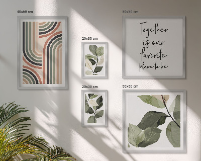 Modernes wandbilder-set Stilvolle florale Akzente, geometrische