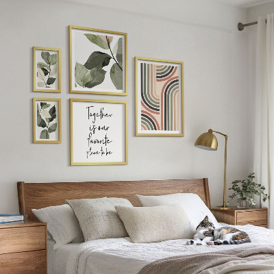 Modernes wandbilder-set Stilvolle florale Akzente, geometrische