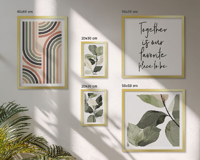Modernes wandbilder-set Stilvolle florale Akzente, geometrische