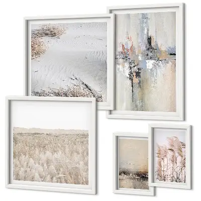Bildergalerie-Set für die Wand stilvolle Dekorationen mit Motiven aus Natur und Minimalismus