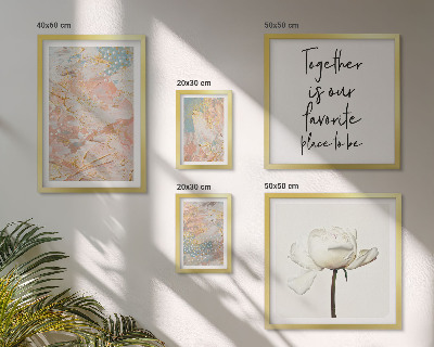 Modernes wandbilder-set Abstrakte Blumen mit Slogans