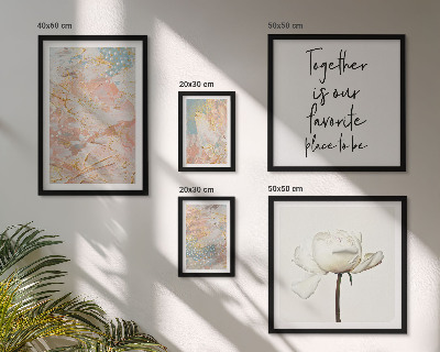 Modernes wandbilder-set Abstrakte Blumen mit Slogans