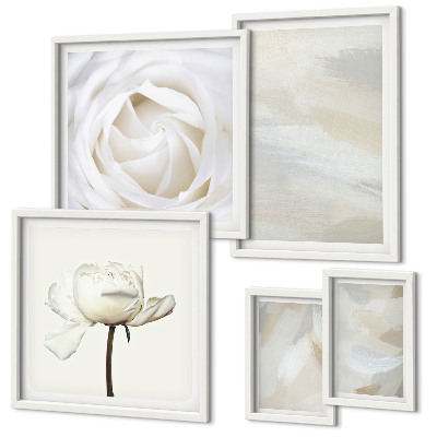 Bilderset fürs sofa Florale Inspirationen in Weiß