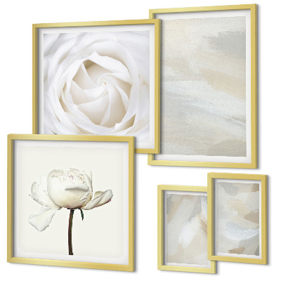 Bilderset fürs sofa Florale Inspirationen in Weiß