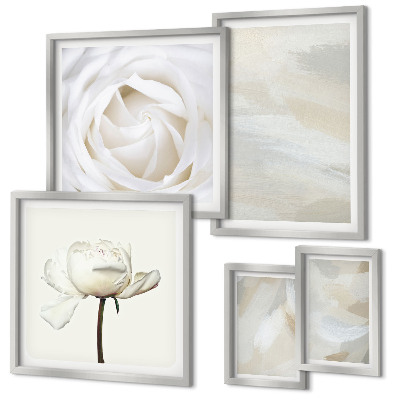 Bilderset fürs sofa Florale Inspirationen in Weiß