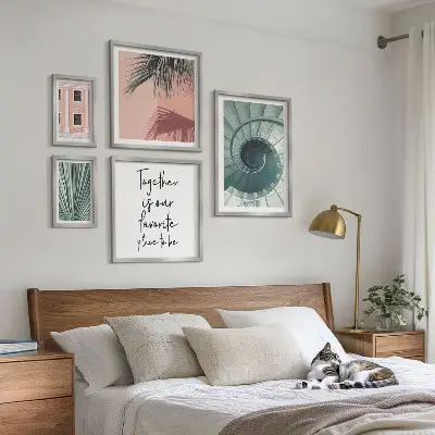 Modernes Wandbilder-Set stilvolle geometrische Inneneinrichtung