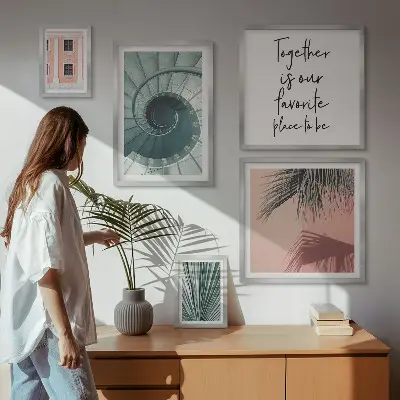 Modernes Wandbilder-Set stilvolle geometrische Inneneinrichtung