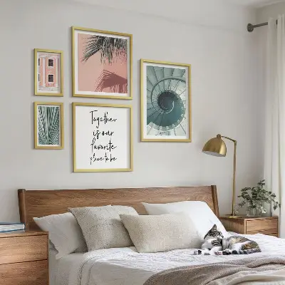 Modernes Wandbilder-Set stilvolle geometrische Inneneinrichtung