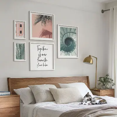 Modernes Wandbilder-Set stilvolle geometrische Inneneinrichtung