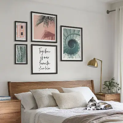 Modernes Wandbilder-Set stilvolle geometrische Inneneinrichtung