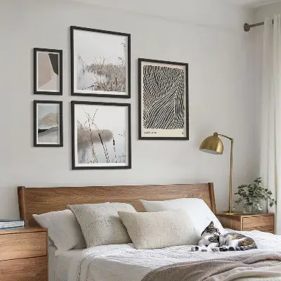 Minimalistisches Naturkunst-Bilderset für das Sofa