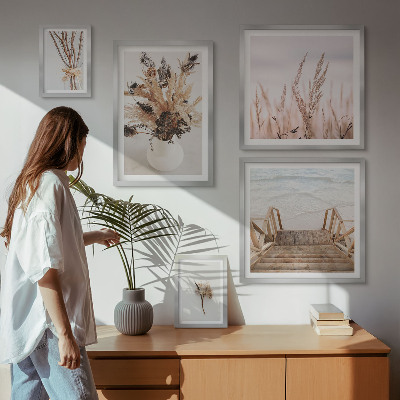 Bildergalerie-set für die wand Stilvolle Trockenpflanzen und Wasser
