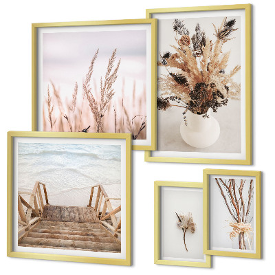 Bildergalerie-set für die wand Stilvolle Trockenpflanzen und Wasser